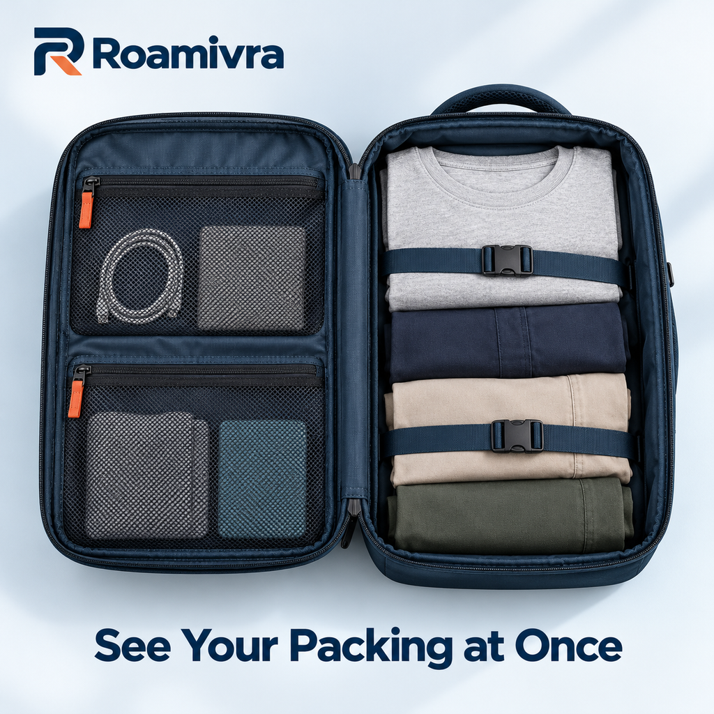 Roamivra ClamPack Travel Backpack product view 2