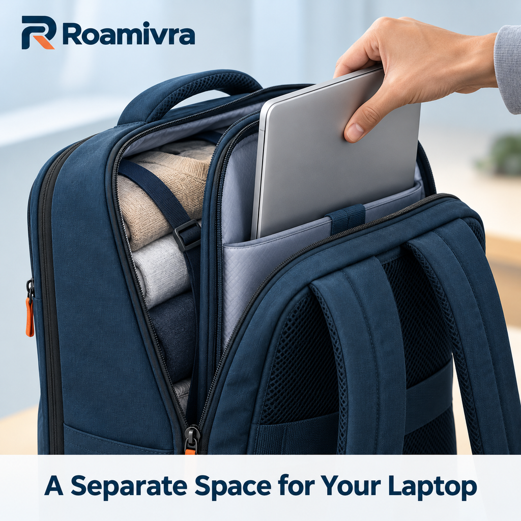 Roamivra ClamPack Travel Backpack product view 3